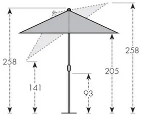 Doppler ALU WOOD 3 x 2 m - slnečník s automatickým naklápaním s ULTRA UV ochranou : Barvy slunečníků - 840