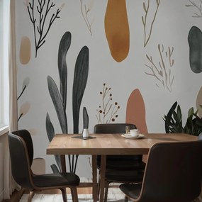 Fototapeta - Zemitý minimalistické rastliny II. (147x102 cm)