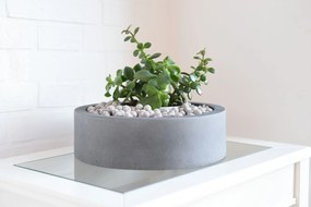 Miska na dekorácie CIRCULO, sklolaminát, Ø 30 cm, sivá