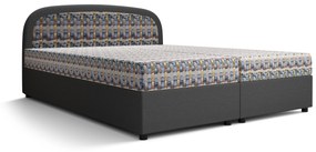 Manželská posteľ Boxspring 180 cm Brick Comfort (tmavosivá + vzor pletený) (s matracom a úložným priestorom). Vlastná spoľahlivá doprava až k Vám domov. 1055777