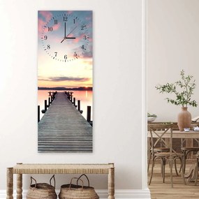 Gario Hodiny na stenu Mólo pri západe slnka Rozmery: 30 x 90 cm