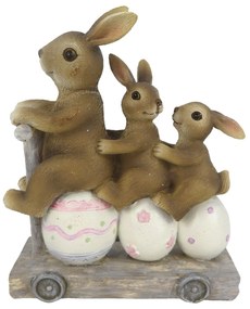 Dekorácie rodinky králikov na vozíčku - 11 * 4 * 12 cm