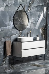 Sapho Sapho, ORBITER zrkadlo guľaté s popruhom, ø 60cm, čierna mat, ORT060