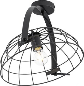 Priemyselné stropné svietidlo čierne 35 cm nastaviteľné - Hanze