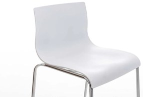 Barová stolička Hoover - plast, kovové nohy chróm - Biela