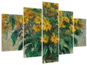 Obraz - Claude Monet, Jerusalem Artichoke Flowers, reprodukcia (150x105 cm)