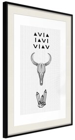 Artgeist Plagát - Animal Skull [Poster] Veľkosť: 30x45, Verzia: Čierny rám s passe-partout