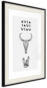 Artgeist Plagát - Animal Skull [Poster] Veľkosť: 40x60, Verzia: Čierny rám s passe-partout