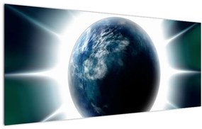 Obraz ožiarenej planéty (120x50 cm)