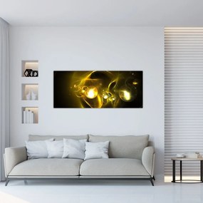 Abstraktný obraz žltých gulí (120x50 cm)
