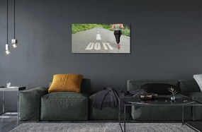 Obraz na skle Žena road kurz 100x50 cm