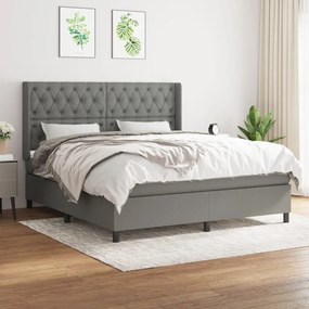 Boxspring posteľ s matracom tmavosivá 160x200 cm látka 3131682