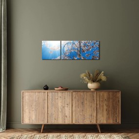 Obraz - Čerešňové kvety (s hodinami) (90x30 cm)