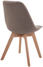 Stolička Borne V2 - látka, drevené nohy natura - Sivo-hnedá (Taupe)
