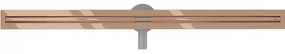 Mexen Flat nerezový sprchový žľab s rotačným 360° sifónom 110 cm, vzor SLIM, ružovo-zlatá, 1641110