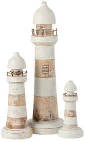 Drevená dekorácia maják Lighthouse Alabasia Wood L - Ø13*40cm