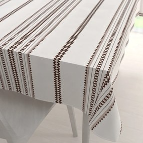 Biante Bavlnený obdĺžnikový obrus Sandra SA-618 Hnedý ľudový vzor na bielom 140x220 cm