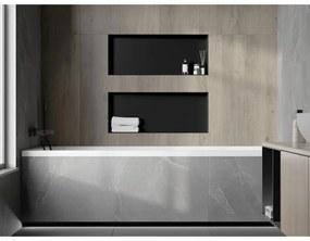 Mexen X-Wall-NR, polička na zapustenie pod obklad bez goliera 75 x 30 cm, čierna matná, 1971753010