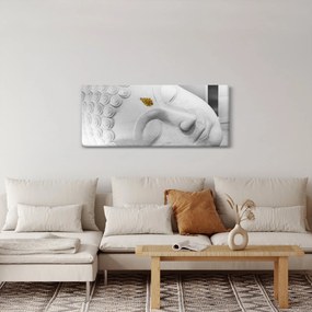 Obraz - Biely Budha (120x50 cm)