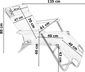 Záhradné skladacie ležadlo LEON - modré