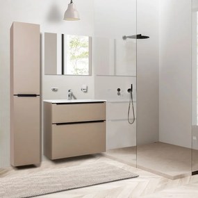 Mereo, Mereo Mailo, kúpeľňová skrinka 81 cm, čierne madlo, Multidecor, Orech Dijon prírodný, MER-CN591SBODP1
