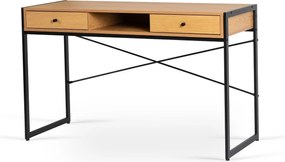 Písací stôl so zásuvkami Rex 123 cm dub Craft zlatý/čierny