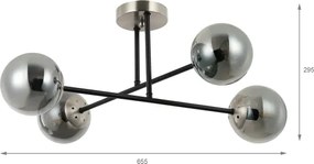 Brilagi - Prisadený luster MALIVA 4xE14/15W/230V matný chróm/dymová