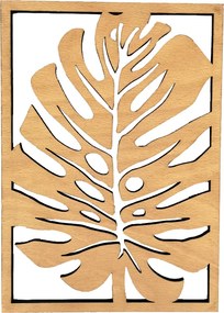 AMADEA Drevený obraz list monstery, rozmer 30 x 21 cm, český výrobok