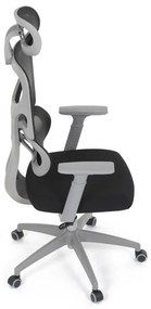 Kancelárska ergonomická stolička GRANT II — sieť, látka, sivá/čierna