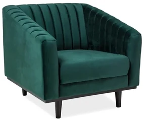 Kreslo Asprey Velvet, zelená / čierna
