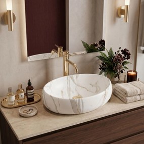 Rea Linda Lava umývadlo, 49 x 34 cm, imitácia kameňa-lava matná, REA-U8568