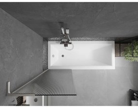 Mexen Next L, 1-krídlová vaňová zástena 60 x 150 cm, 6mm sklo s rebrovým vzorom, 6mm číre sklo, profil brúsená oceľ, 895-060-000-03-09-97