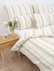 Bavlnené obliečky Natural - Prúžky zelené