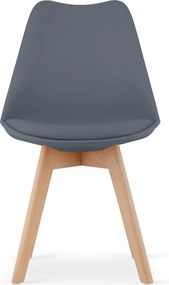 AKCE Tmavosivá stolička BALI MARK s bukovými nohami II. akosť