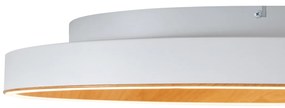 Dizajnové stropné svietidlo biele s drevom 60 cm vrátane LED 3-stupňového spínača - Ingo