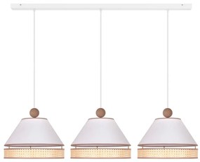 Duolla - Luster na lanku AVIGNON 3xE27/15W/230V biela/ratan