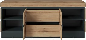 TV skrinka Corte, dub coast/tmavo šedá