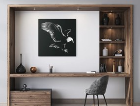drevko Drevený obraz Orol bielohlavý Rozmer obrazu: 32,5 x 32,5 cm, Farba dekorácie: Čierna