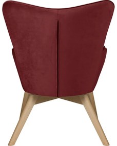 Červené zamatové kreslo Niko – Ropez