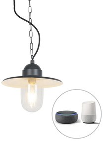 Inteligentné vonkajšie závesné svietidlo antracit IP44 vrátane Wifi ST64 - Kansas Graphite