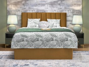 Manželská posteľ Boxspring 160 cm Asencion (horčicová). Vlastná spoľahlivá doprava až k Vám domov. 1092472