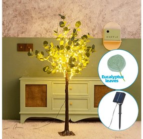 Aigostar - LED solárna dekorácia 150xLED/3,2m IP65 teplá biela eukalyptus