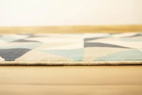 Behúň Canvas trojuholníky sivý / tyrkysový /  granátový