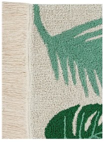 Zeleno-krémový prateľný ručne tkaný bavlnený detský koberec 140x200 cm Tropical Green – Lorena Canals