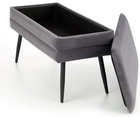 Lavica s úložným priestorom VELVA 37x78 cm šedá