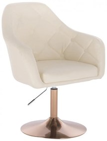 LuxuryForm DESIGN Kreslo ANDORA na zlatom tanieri - krémové