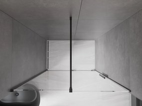 Mexen Velar, posuvné dvere do otvoru 150x200 cm, 8mm číre sklo, čierna matná, 871-150-000-01-70