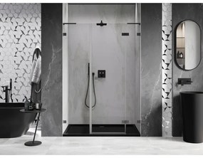 Mexen Lunar L, pravé otočné sprchové dvere 120 cm, 8mm číre sklo, grafitový profil, 834SL-120-050-95-00-P