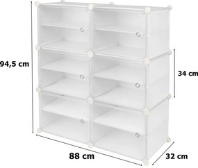 Úložné boxy na topánky PETRA biele