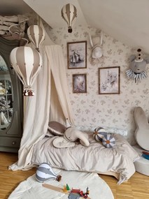 Dekoračný lietajúci balón zelená/krémová – dekorácia do detskej izby S-28cm x 16cm